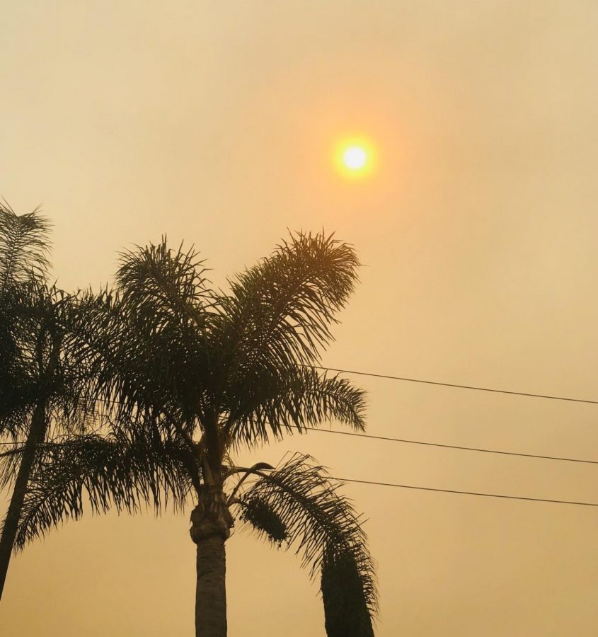 A heat wave, fog, and ash from wildfires created an orange sky over Brea on Sept. 9. Since then, air clarity and quality have improved.