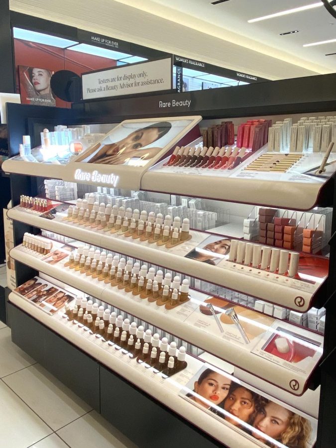Selena Gomezs new makeup line at the Brea Mall Sephora. According to Gomez, the beauty line celebrates being comfortable with yourself. 