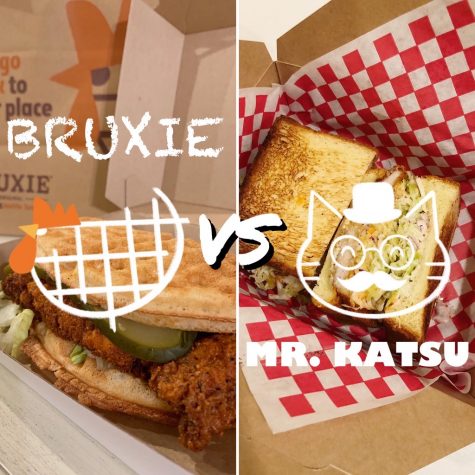 A spicy battle between Bruxie’s Kickin’ “Nashville” Hot Waffle sandwich and Mr. Katsu’s Blue Cheese Buffalo sandwich. Two Wildcat staff members compare spicy sandwiches from local restaurants to decide which spicy sandwich is best. 