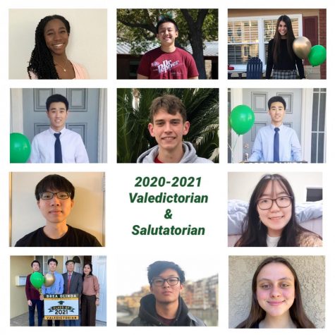 (clockwise from top left): Sophia Akinboro, Wilton Diep, McKenna Grigoli, Richard Kim, Tristan Montera, William Kim, Ethan Oh, Rebecca Park, Shannon Park, Marc Thai, Josh Yoon, and Jackie Piepkorn have been recognized as Valedictorian and Salutatorian for the Class of 2021. The designations are awarded to students with the highest (Valedictorian) and second-highest (Salutatorian) grade point average in their graduating class. 