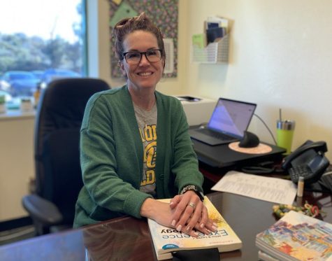 Shelli Hemerson, assistant principal, in her office. Hemerson uses her background in engineering, teaching, and coaching to foster community building as assistant principal.