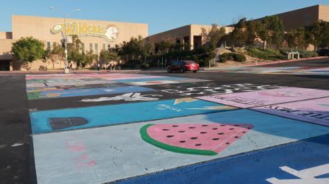 Seniors return to school on Aug. 15 to the parking spots they painted during the summer. 76 seniors painted a personalized parking spot on Senior Painting Day this year. 