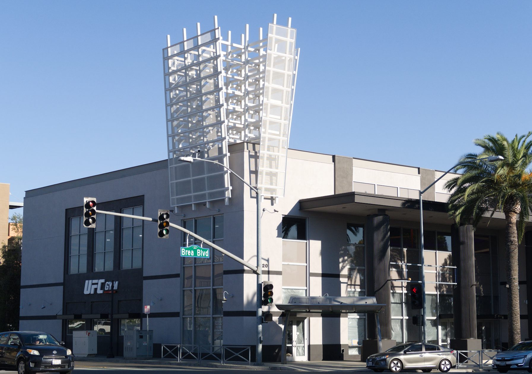 The exterior of the UFC Gym at 220 South Brea Blvd. The former Tower Records site went 15 years before landing a permanent tenant. 