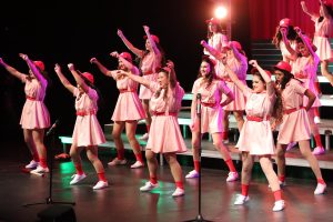 Spellbound performs an A League of Their Own-inspired set at choirs Preview Night on Jan. 29. Spellbound, Masquerade, and Tiffanys choirs begin their competition season on March 2 at the Burbank Blast at Burbank High School.