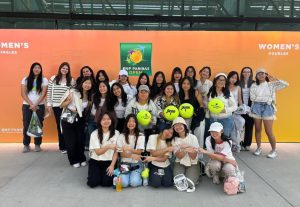 BOHS tennis players at the Indian Wells Open on March 4. The programs fundraising efforts throughout the season enabled the teams to attend the international tennis event.