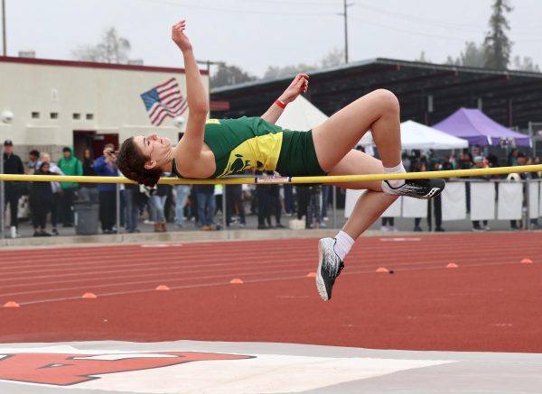 Julia Teven, sophomore, sets an Ayala invite Frosh/Soph high jump meet record of 4 feet, 10 inches on Feb. 17. Three months later, Teven broke the BOHS school record and placed third in state with a jump 5-7 on May 25.