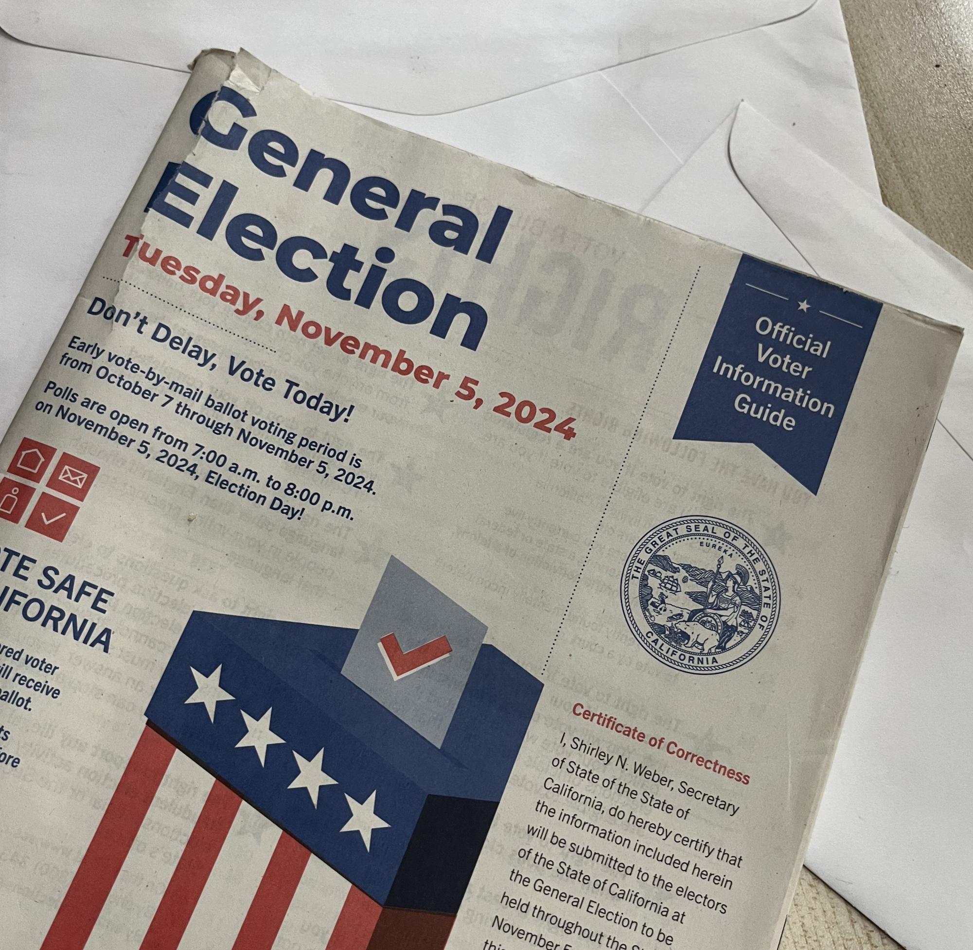 A 2024 election booklet that details the various ballot items up for vote on Nov. 5.