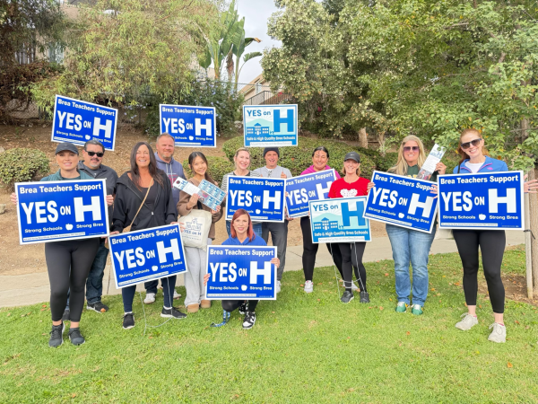 Volunteers for Measure H gather at the Brea Community Center before departing for their last round of canvassing routes on Nov. 2. The Measure H results will be available within the days after the Nov. 5 election. (Courtesy of Melissa Serrato)