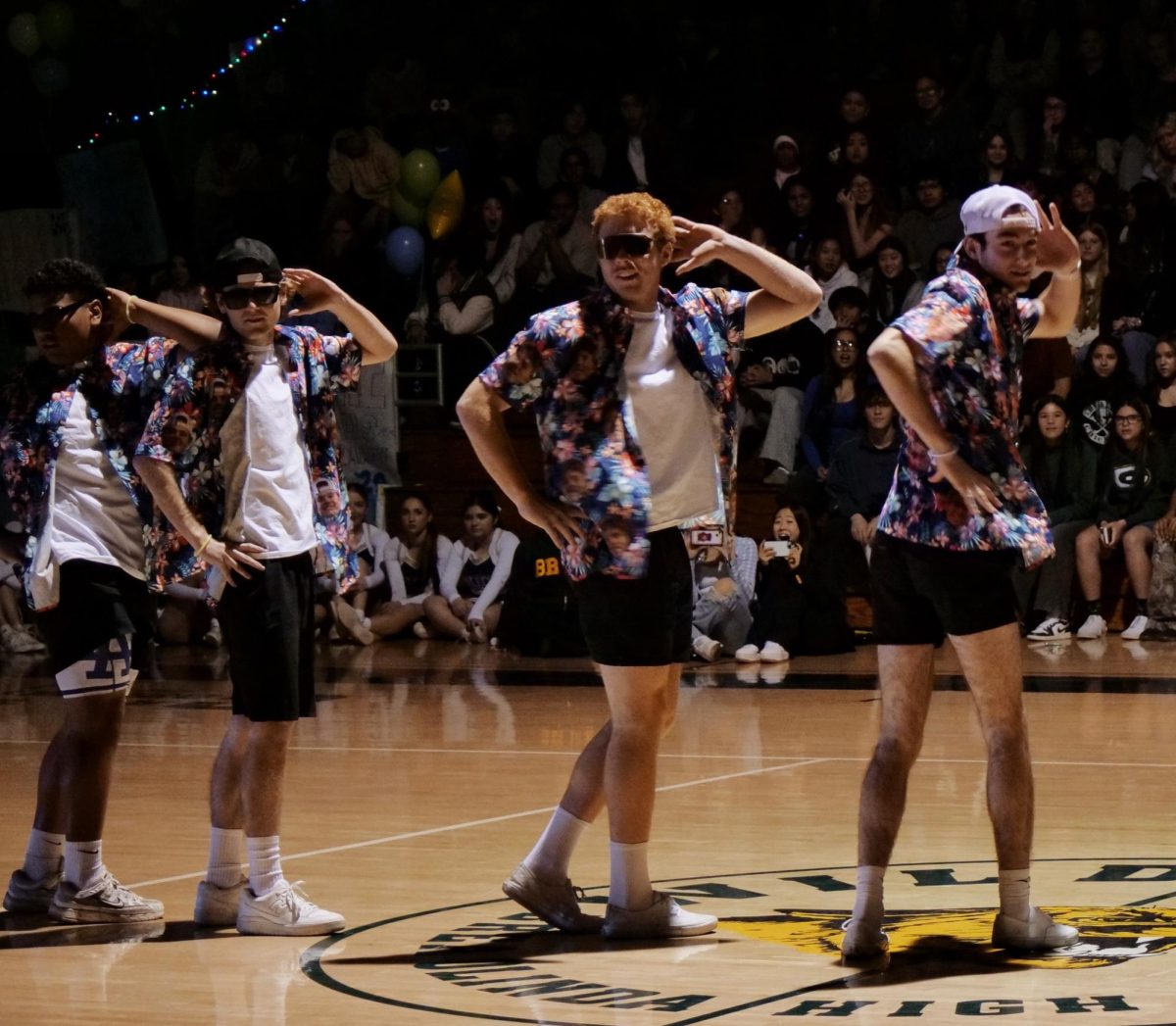 Jake Brooks ('25) and Addison Altermatt ('25) pose for the senior section as part of their Mr. Brea performance. 