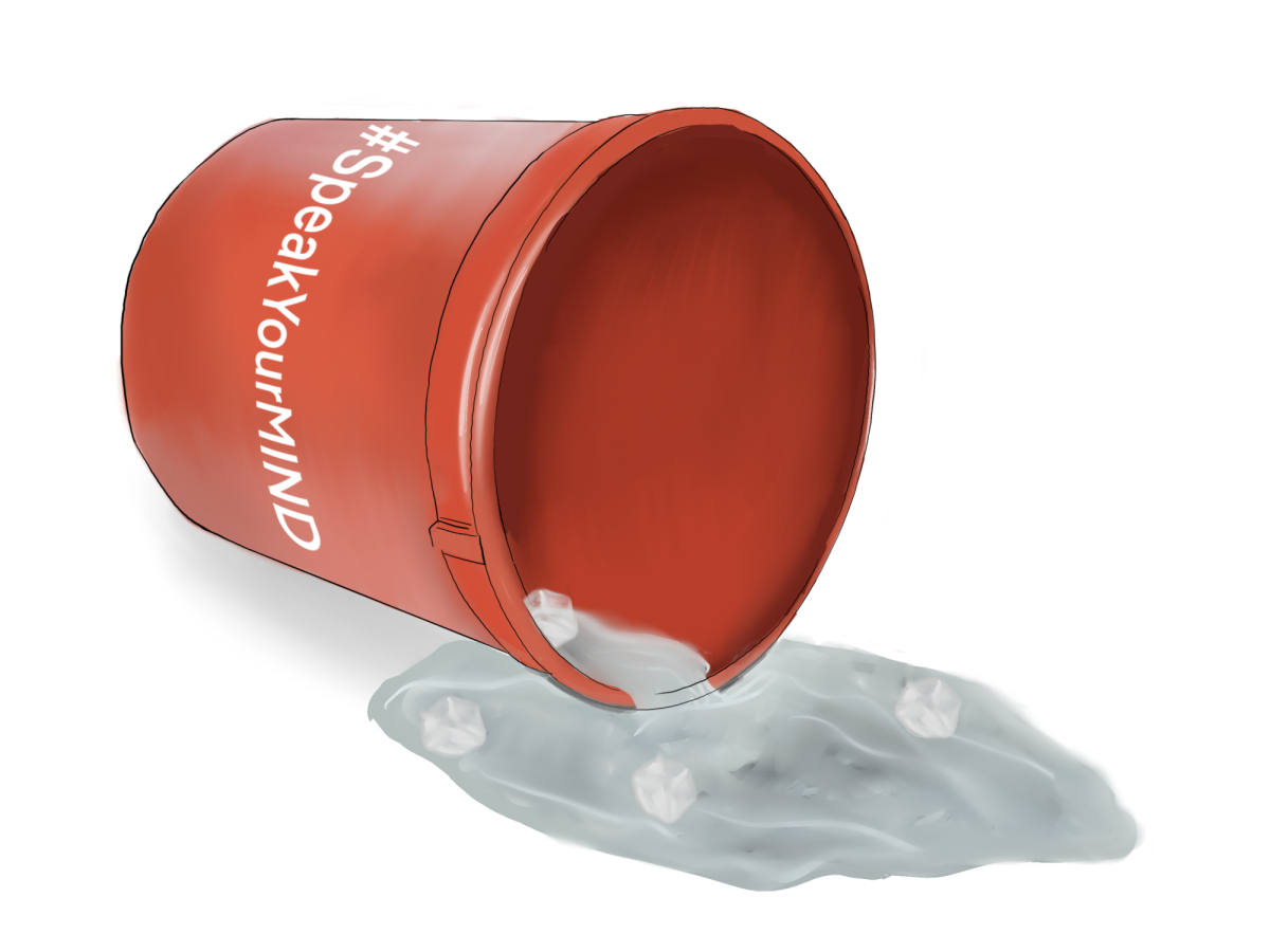 The Speak Your Mind Challenge involves participants dumping a bucket of ice water over their head, then posting the act to Instagram with links for donations and mental health resources.  