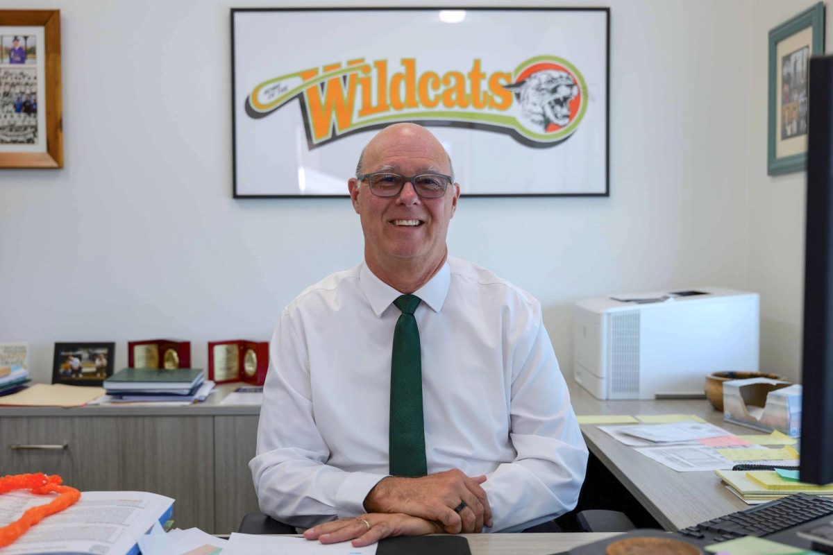 Brea Olinda High School principal Joey Davis in his office Aug. 26. One of Davis's primary goals for this school year is strengthening BOHS's culture of connectedness.
