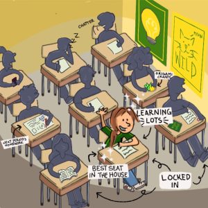 One of the first decisions a student will have to make during the first few days of school is where to sit in their classes. For Wildcat Opinion Editor Quyen Anderson, the choice is easy: the very front row. 