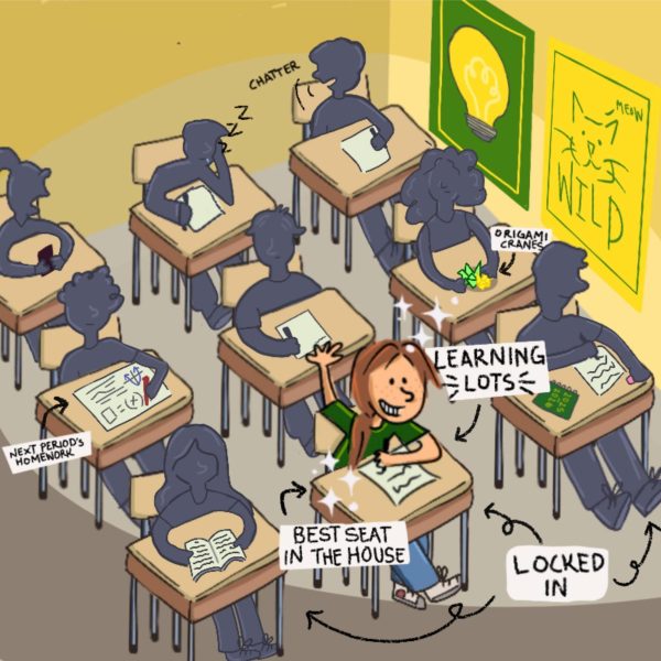 One of the first decisions a student will have to make during the first few days of school is where to sit in their classes. For Wildcat Opinion Editor Quyen Anderson, the choice is easy: the very front row. 