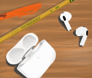 STUDY TOOLS: pencils, highlighters, and for BOHS students who prefer to study to their Spotify playlists, AirPods. 