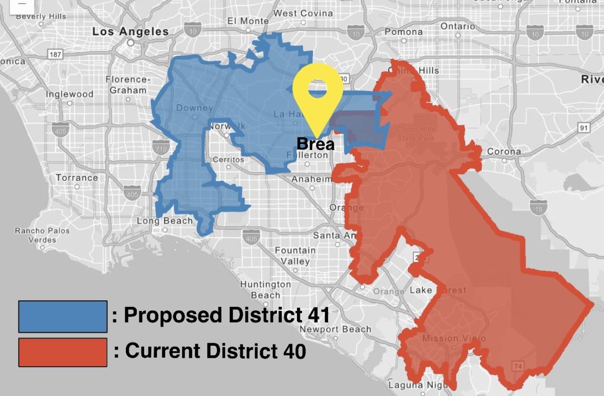 Current and proposed voting districts.  California Gov. Gavin Newsom called for a redistricting special election to be held Nov. 4, an attempt by the Democratic governor to redraw California’s voting districts, including District 40, which the city of Brea is part of.  