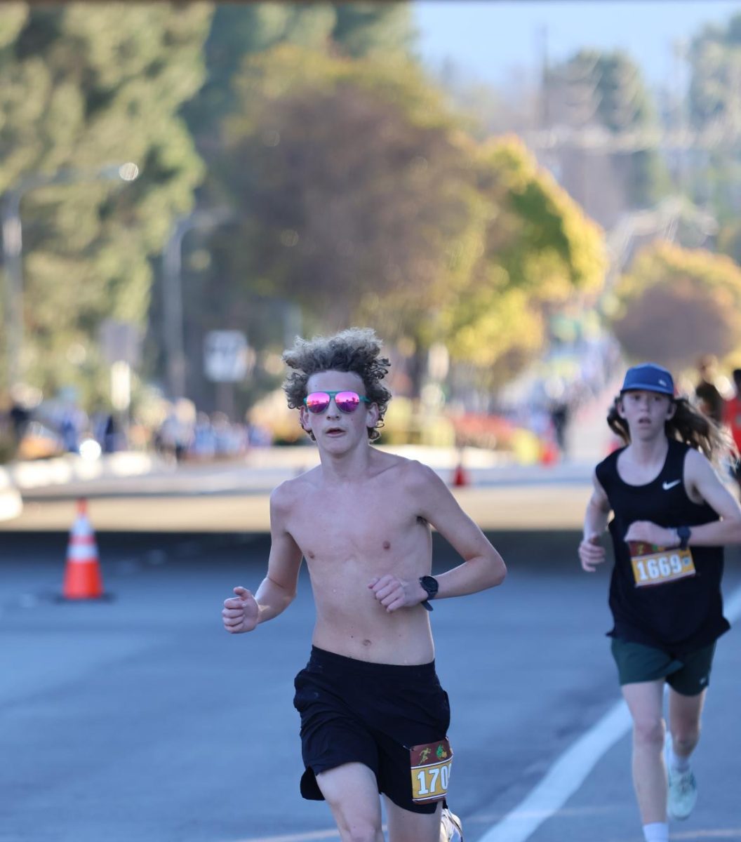 BOHS varsity cross country's Michael Valenti ('28) during the Brea 8K Classic. The sophomore runner finished the course in a scorching 28:42 for 14th place out of 1768 runners. 