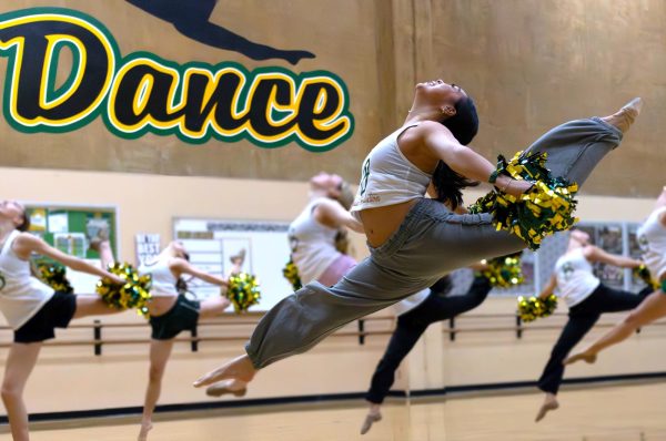 Dance Production's Elisabeth Chiu ('27) performs at a Feb. 3 practice.
