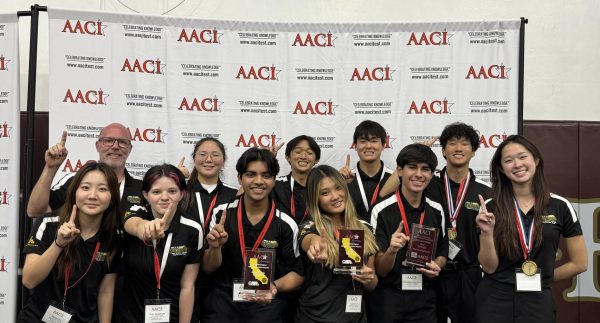 NHSSM members at St. Francis High School in La Cañada. 10 BOHS NHSSM students attended the American Academic Competition Institute (AACI) California Regional Sports Medicine Competition March 14. (Courtesy of Ken McCall)