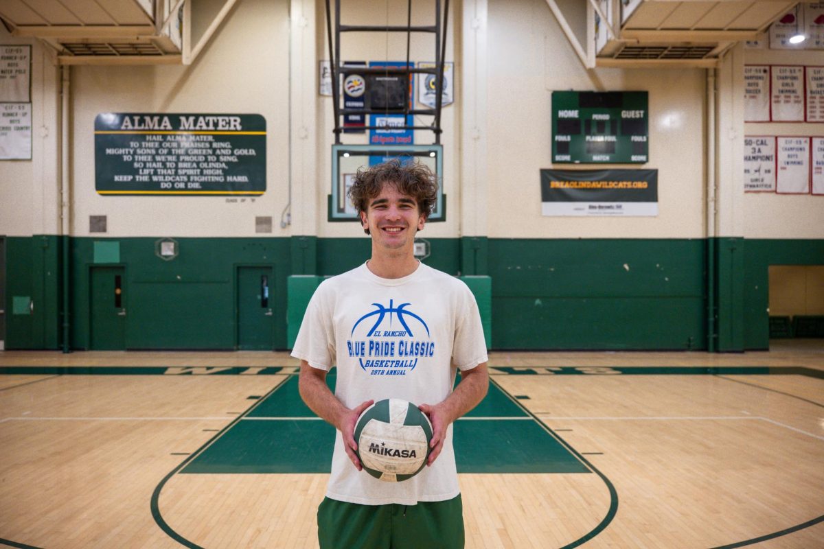 Ivan Haluska ('26) in the Wildcat gym, a setting very familiar to the varsity volleyball and basketball star.